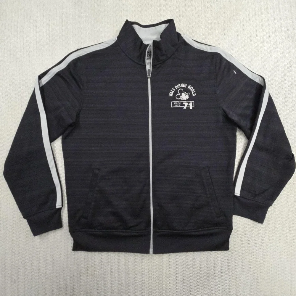 Disney Parks Track Jacket Mens‎ Medium Gray Mickey Mouse Walt Disney World